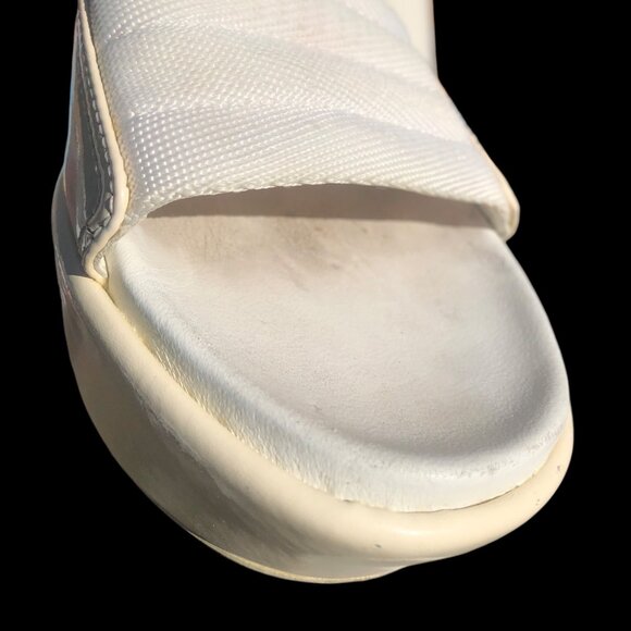 Prada Women's Ivory Patent Leather Canvas Platform Slides Sandals, 35 / 4.5 - Picture 8 of 16